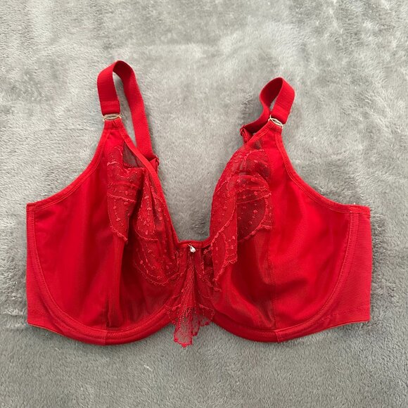 Elomi Priya Underwire Plunge Bra 36I Red - Picture 1 of 5